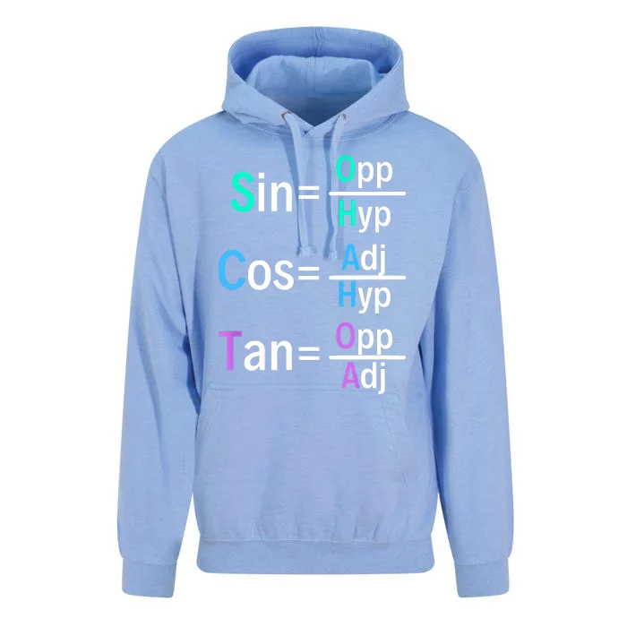 Math Teacher Trigonometry SOH CAH TOA Geometry Unisex Surf Hoodie