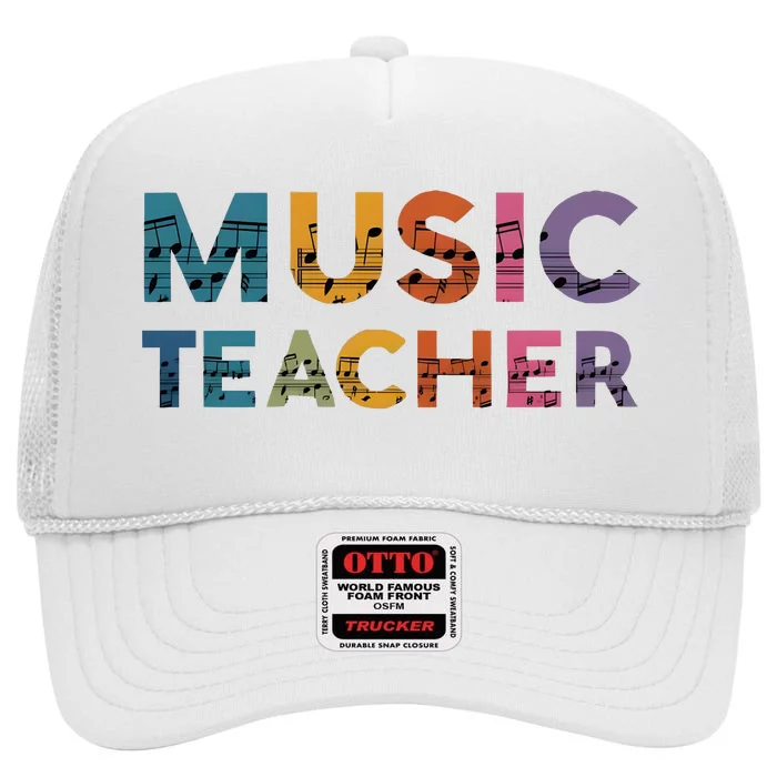 Music Teacher Teaching Teacher Life Music Lover High Crown Mesh Trucker Hat