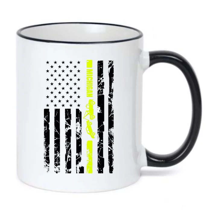 Michigan Tow Truck Driver Flag Black Color Changing Mug