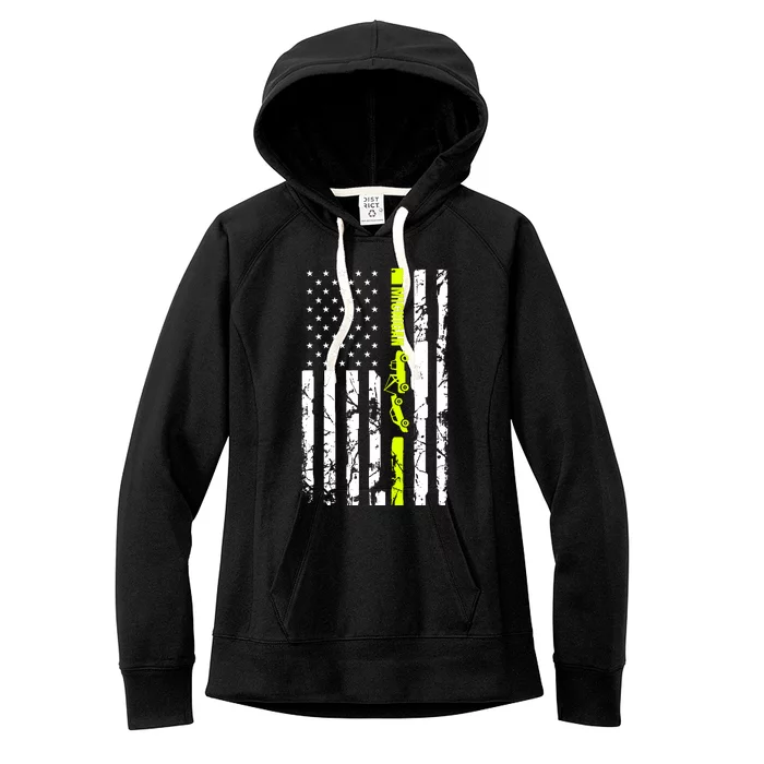 Michigan Tow Truck Driver Flag Women's Fleece Hoodie