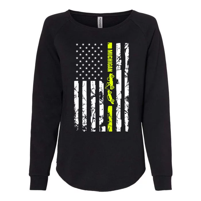 Michigan Tow Truck Driver Flag Womens California Wash Sweatshirt