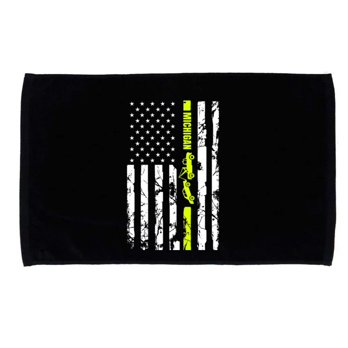 Michigan Tow Truck Driver Flag Microfiber Hand Towel