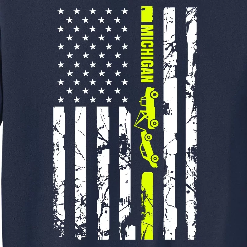 Michigan Tow Truck Driver Flag Sweatshirt