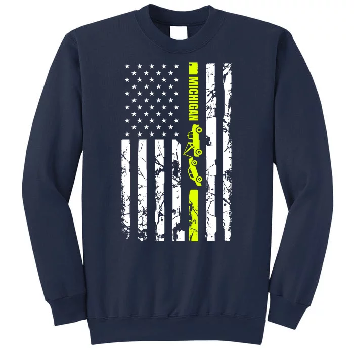 Michigan Tow Truck Driver Flag Sweatshirt