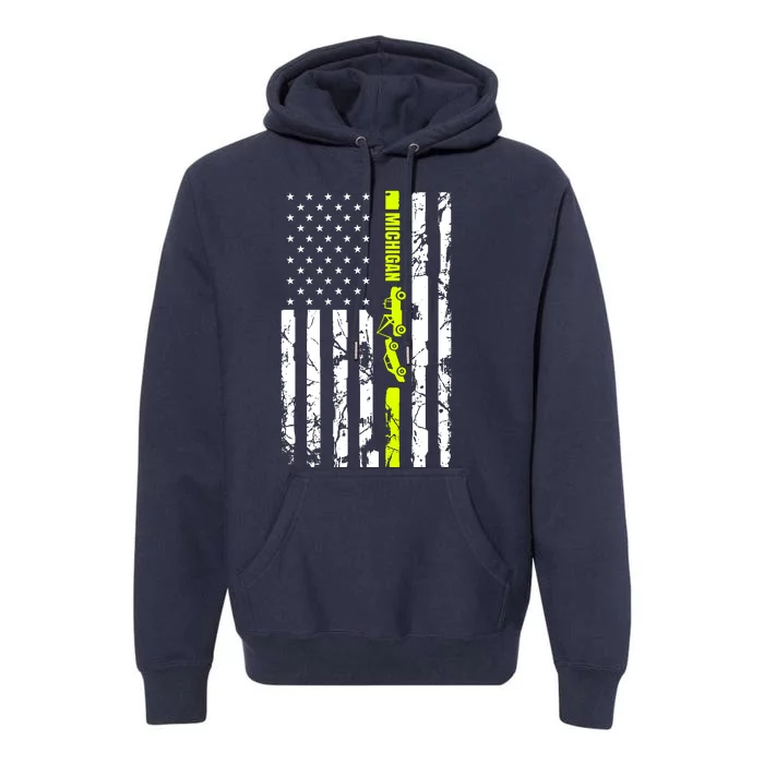 Michigan Tow Truck Driver Flag Premium Hoodie