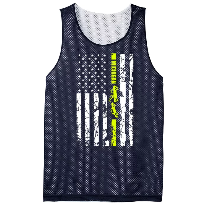 Michigan Tow Truck Driver Flag Mesh Reversible Basketball Jersey Tank