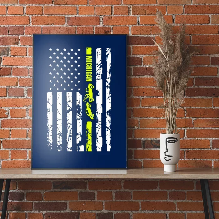 Michigan Tow Truck Driver Flag Poster