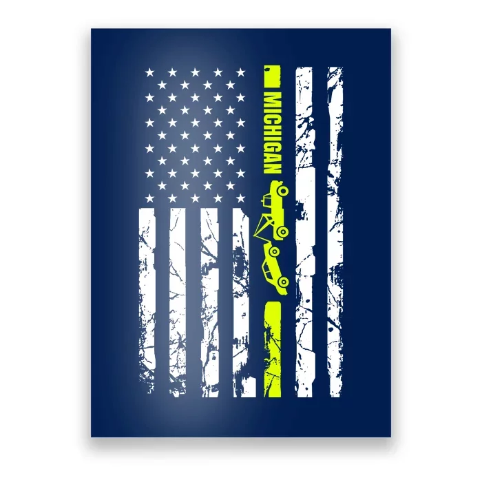 Michigan Tow Truck Driver Flag Poster