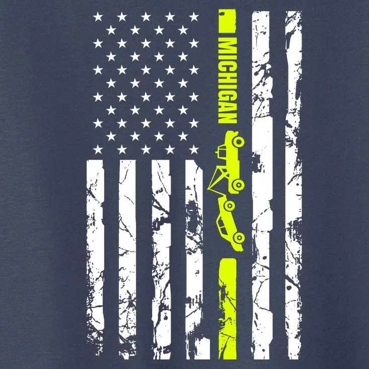 Michigan Tow Truck Driver Flag Toddler T-Shirt