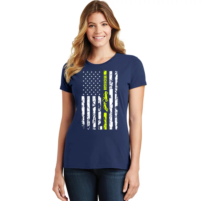 Michigan Tow Truck Driver Flag Women's T-Shirt