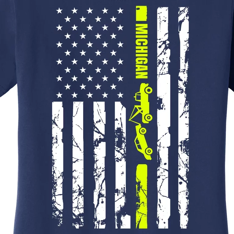 Michigan Tow Truck Driver Flag Women's T-Shirt