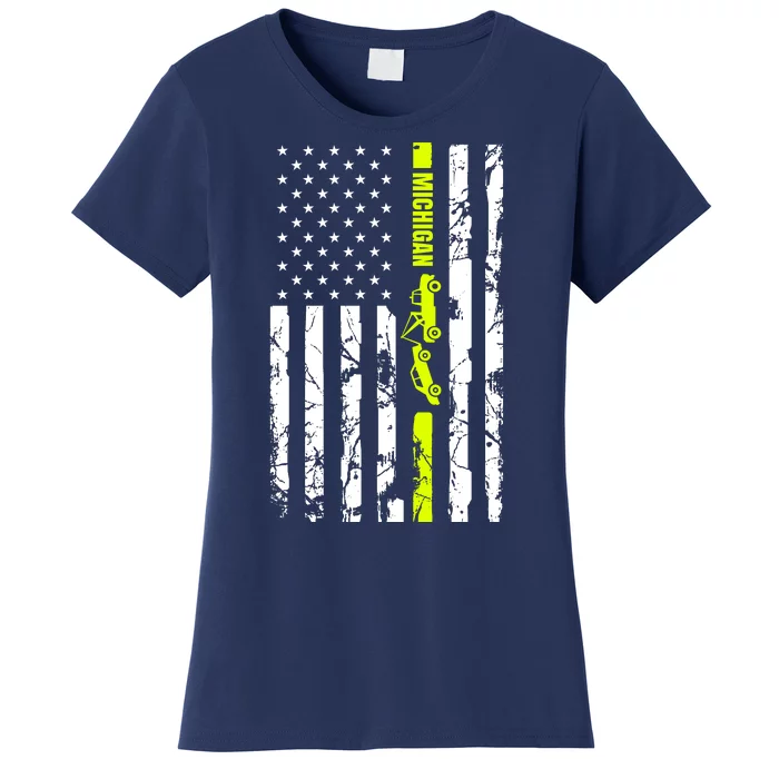 Michigan Tow Truck Driver Flag Women's T-Shirt