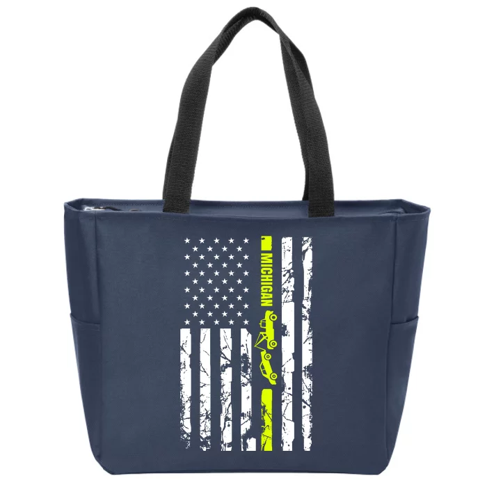 Michigan Tow Truck Driver Flag Zip Tote Bag