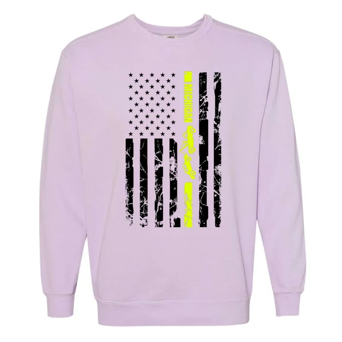 Michigan Tow Truck Driver Flag Garment-Dyed Sweatshirt