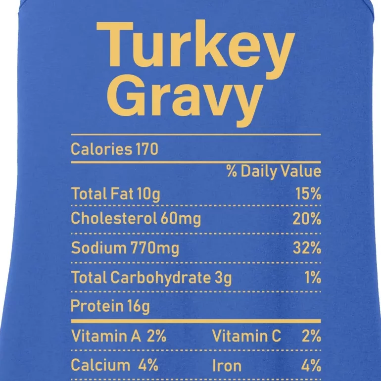 Matching Thanksgiving Turkey Gravy Nutrition Food Facts Gift Ladies Essential Tank