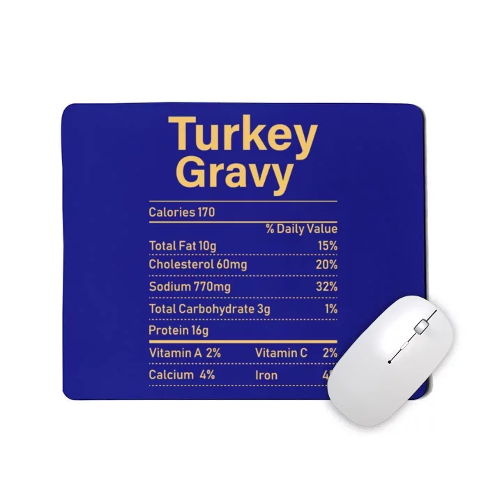 Matching Thanksgiving Turkey Gravy Nutrition Food Facts Gift Mousepad