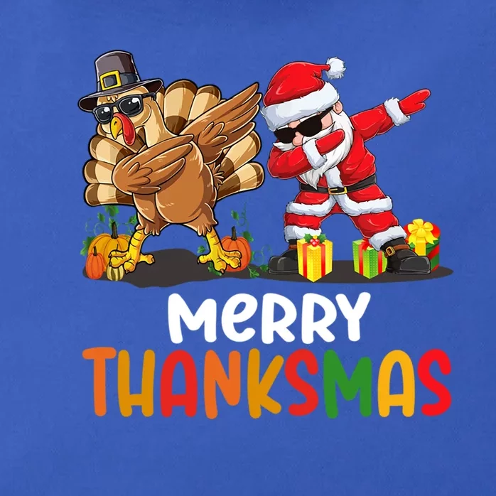 Merry Thanksmas Turkey With Pilgrim Hat And Santa Dabbing Gift Zip Tote Bag