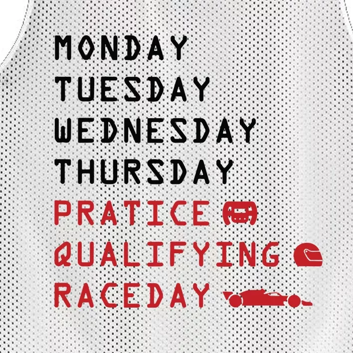 Monday Tuesday Thursday Practice Qualifying Race Day Mesh Reversible Basketball Jersey Tank