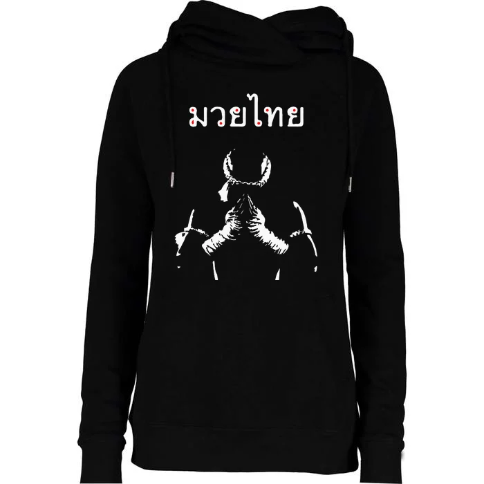 Muay Thai Thai Boxing Gift For Muay Thai Fighter Womens Funnel Neck Pullover Hood