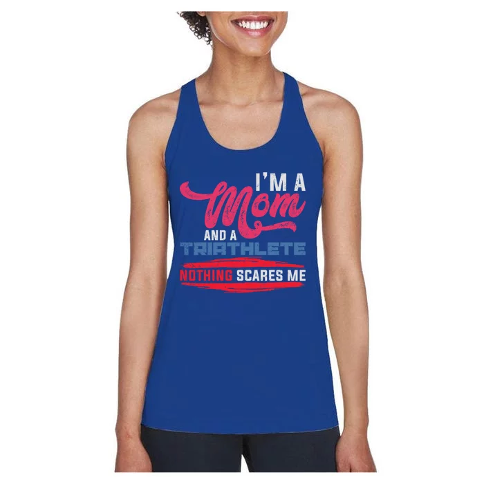 Mom Triathlete Triathlon Gift Women's Racerback Tank