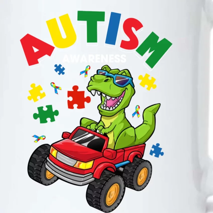 Monster Truck Trex Dinosaur Autism Awareness Gift Black Color Changing Mug