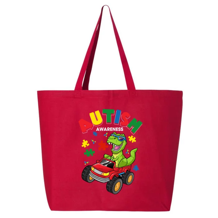 Monster Truck Trex Dinosaur Autism Awareness Gift 25L Jumbo Tote