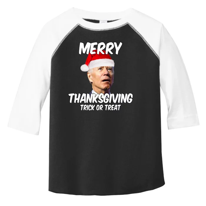 Merry Thanksgiving Trick Or Treat Funny Christmas Joe Biden Toddler Fine Jersey T-Shirt