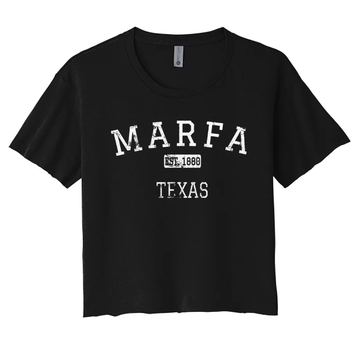 Marfa Texas TX Vintage Women's Crop Top Tee