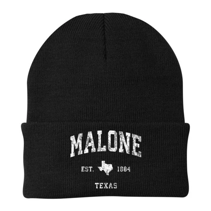 Malone Texas Tx Vintage Athletic Sports Design Knit Cap Winter Beanie