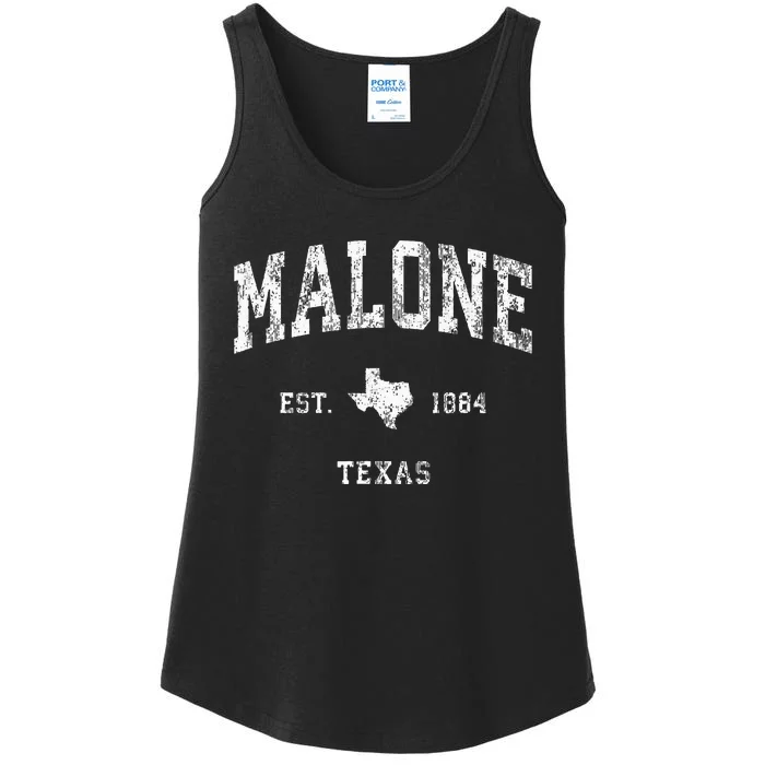 Malone Texas Tx Vintage Athletic Sports Design Ladies Essential Tank