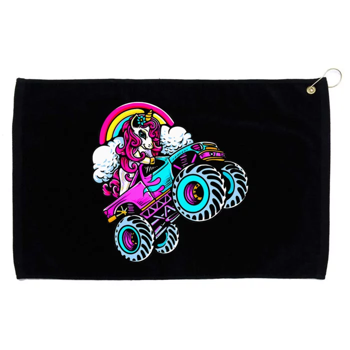 Monster Truck Unicorn Birthday Party Gift Grommeted Golf Towel