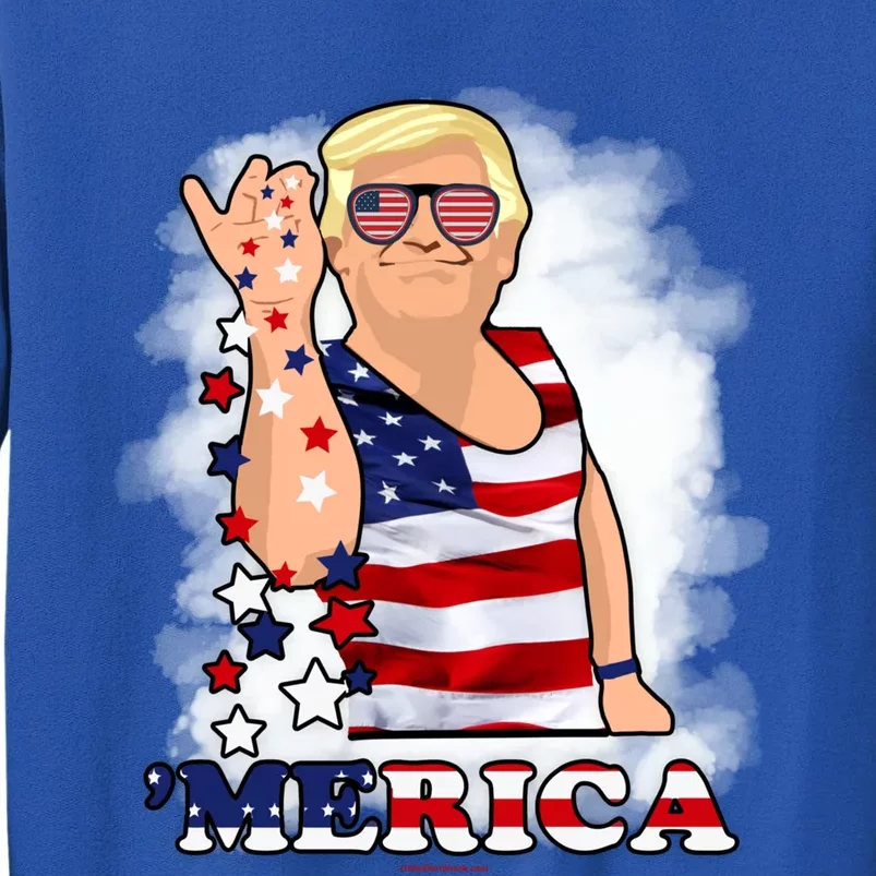 Merica Trump Usa America Nation Gift Tall Sweatshirt