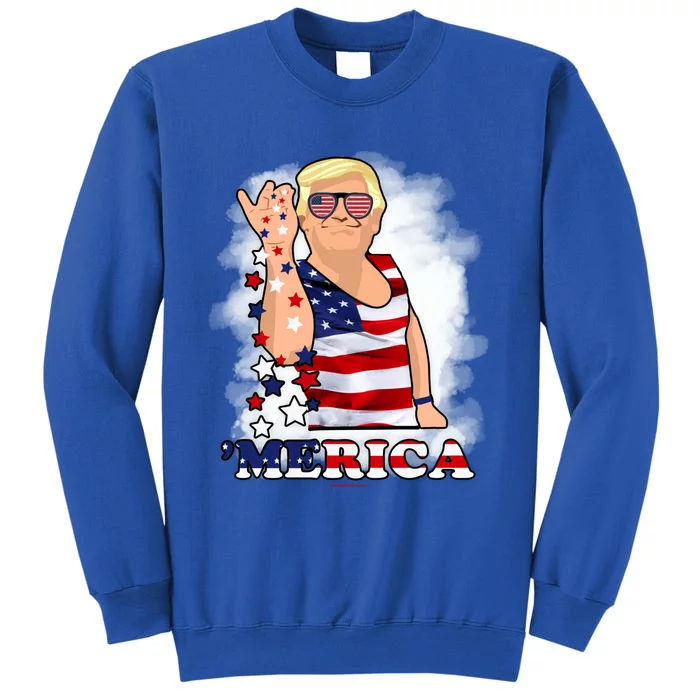 Merica Trump Usa America Nation Gift Tall Sweatshirt