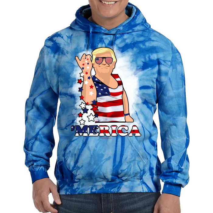 Merica Trump Usa America Nation Gift Tie Dye Hoodie