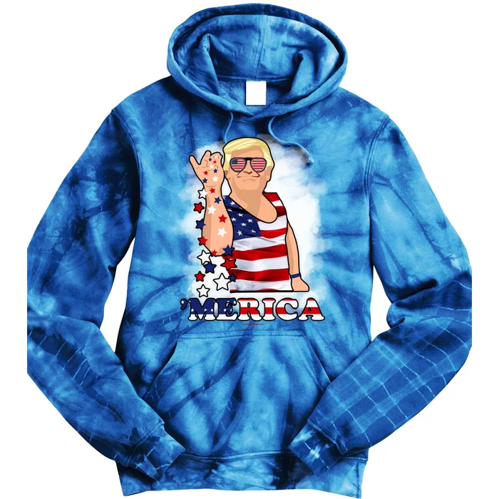 Merica Trump Usa America Nation Gift Tie Dye Hoodie