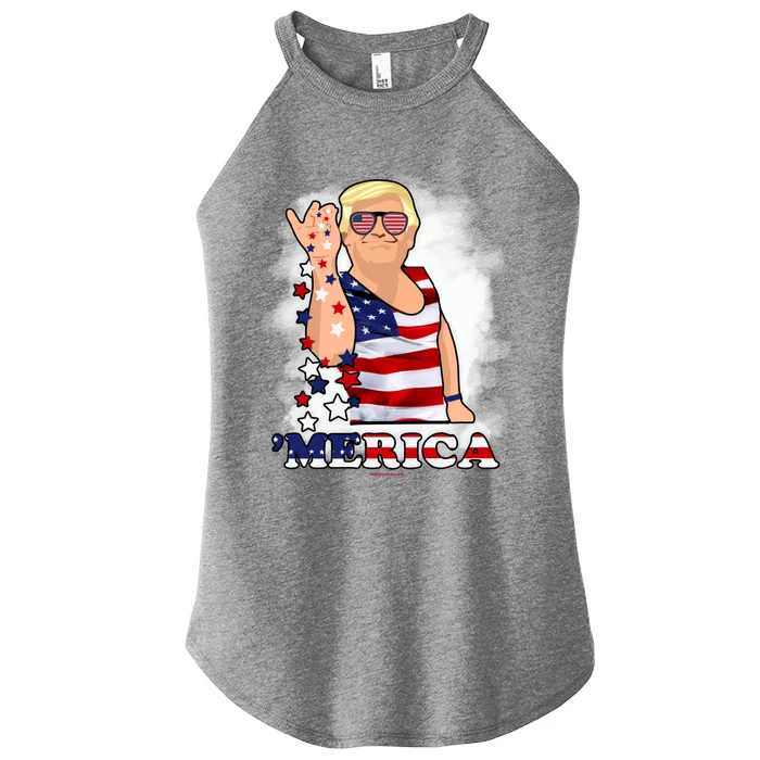 Merica Trump Usa America Nation Gift Women’s Perfect Tri Rocker Tank