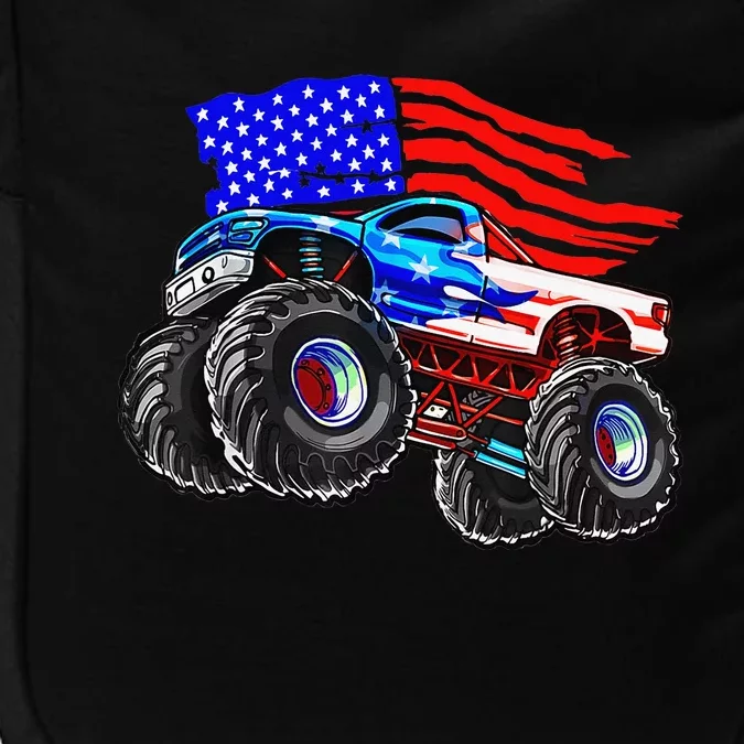 Monster Truck USA American Flag 4th Of July Impact Tech Backpack