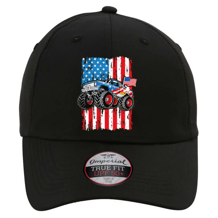 Monster Truck USA Flag Patriotic Men 4th Of July The Original Performance Cap