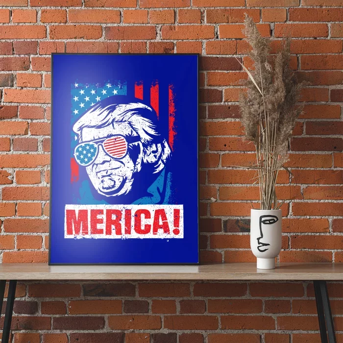 Merica Trump Usa Flag Reelect Donald Trump 2020 45 Gift Poster