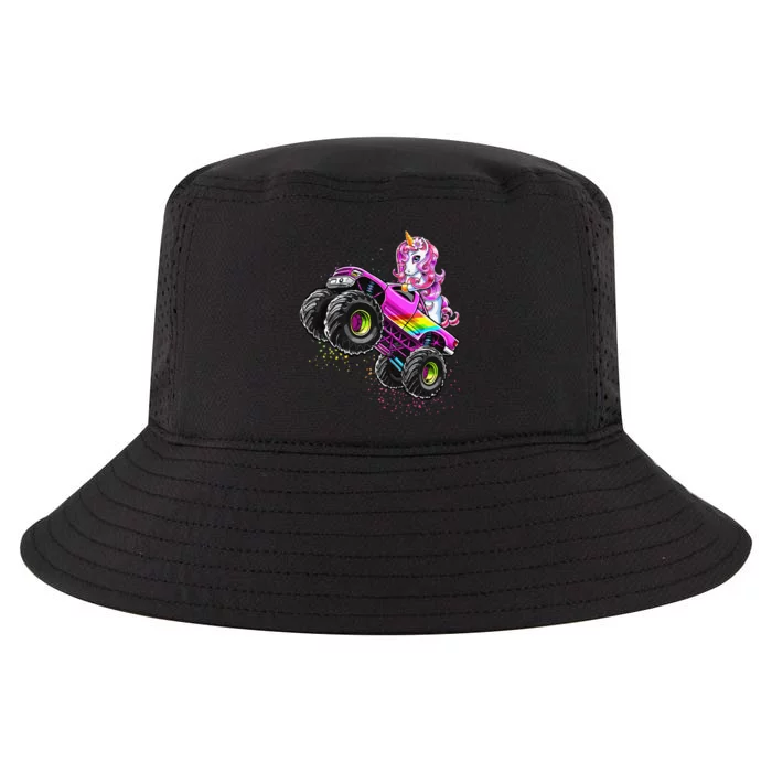 Monster Truck Unicorn Birthday Party Monster Truck Girl Gift Cool Comfort Performance Bucket Hat