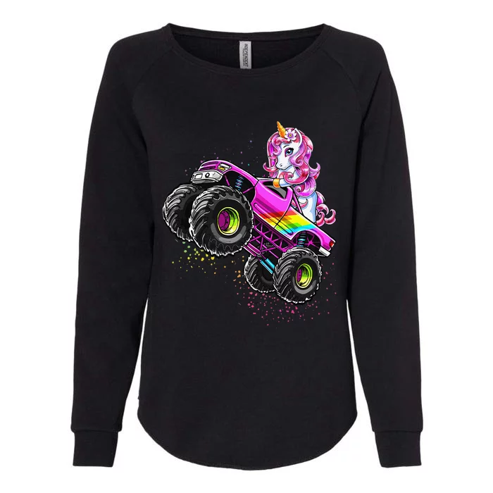 Monster Truck Unicorn Birthday Party Monster Truck Girl Gift Womens California Wash Sweatshirt