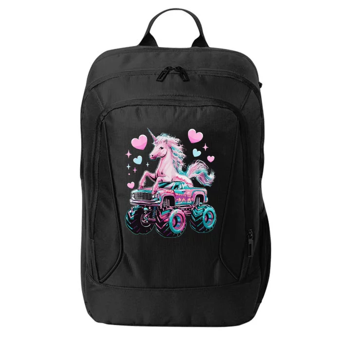 Monster Truck Unicorn Girl Birthday Party Monster Truck City Backpack