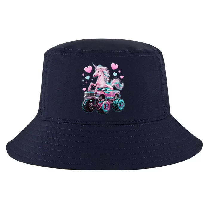 Monster Truck Unicorn Girl Birthday Party Monster Truck Cool Comfort Performance Bucket Hat