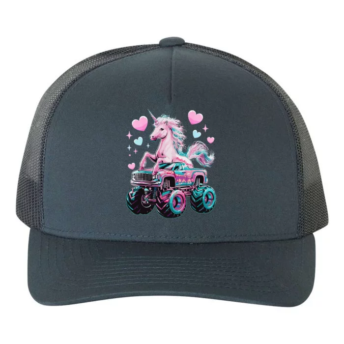 Monster Truck Unicorn Girl Birthday Party Monster Truck Yupoong Adult 5-Panel Trucker Hat