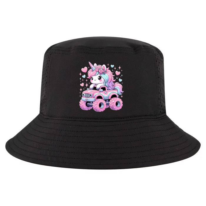 Monster Truck Unicorn Birthday Party Monster Truck Girl Cool Comfort Performance Bucket Hat