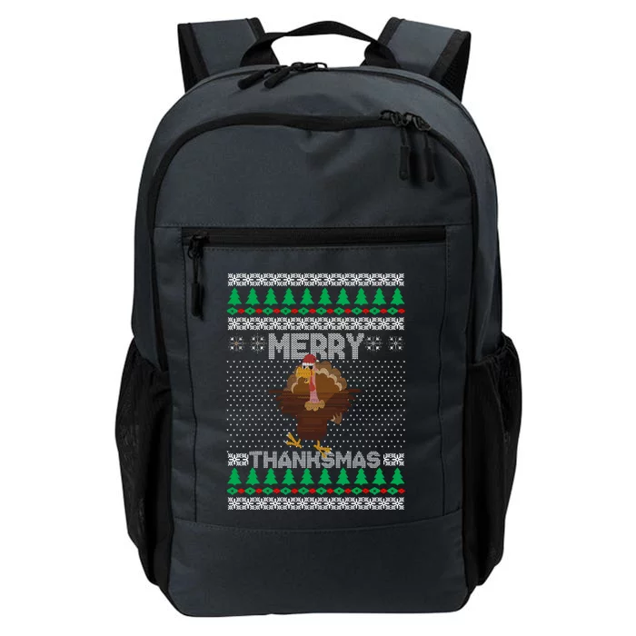 Merry Thanksmas Ugly Christmas Thanksgiving Turkey Daily Commute Backpack