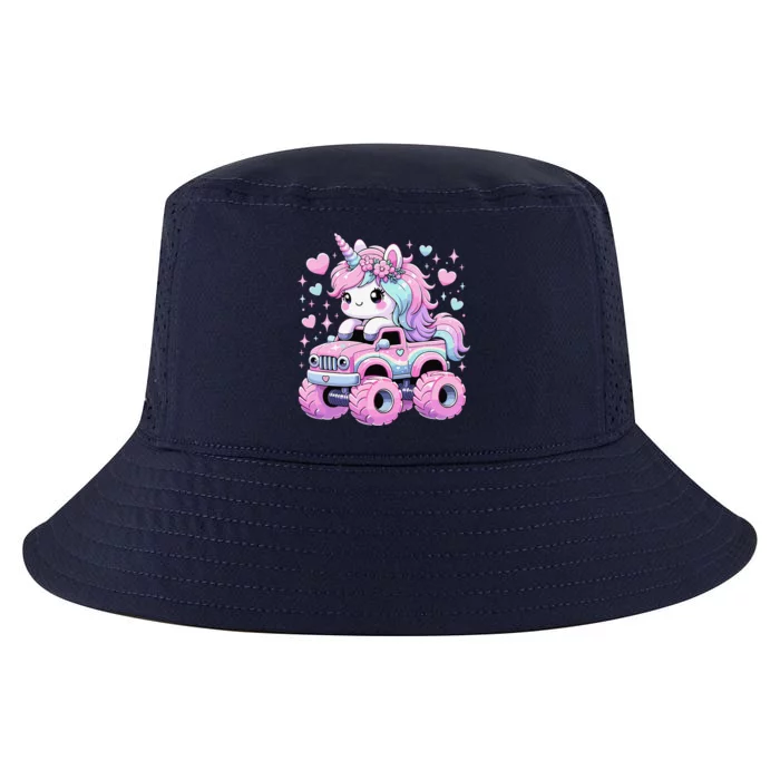 Monster Truck Unicorn Birthday Party Monster Truck Girl Cool Comfort Performance Bucket Hat