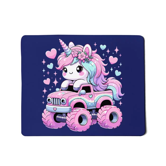 Monster Truck Unicorn Birthday Party Monster Truck Girl Mousepad