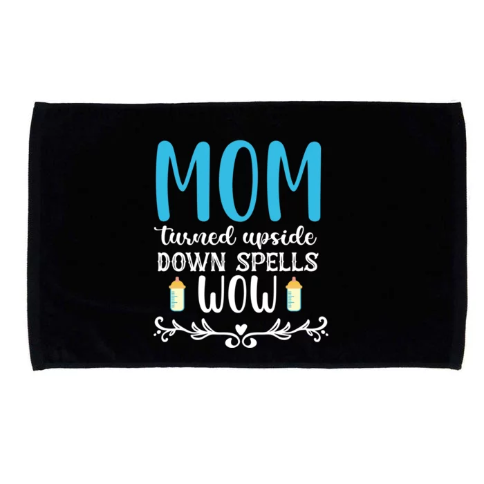 Mom Turned Upside Down Spells Wow Microfiber Hand Towel