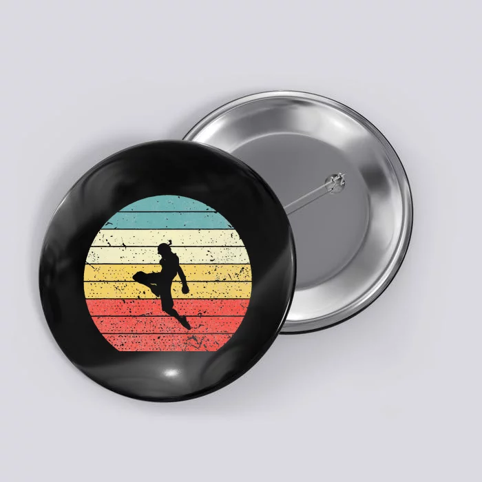 Muay Thai Vintage Retro Sunset Thai Boxing Kick Button